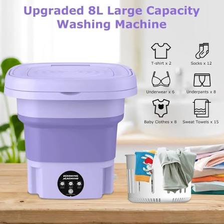 Mini Foldable Washing Machine with Spin Basket – Portable Deep Cleaning Washer for Baby Clothes, Travel, Apartment & Home