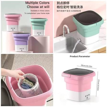 Mini Foldable Washing Machine with Spin Basket – Portable Deep Cleaning Washer for Baby Clothes, Travel, Apartment & Home