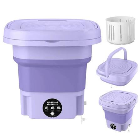 Mini Foldable Washing Machine with Spin Basket – Portable Deep Cleaning Washer for Baby Clothes, Travel, Apartment & Home